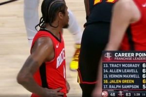 bob半岛体育官方网站-杰伦-格林火箭生涯总得分超越拉尔夫-桑普森 上升至队史第16位